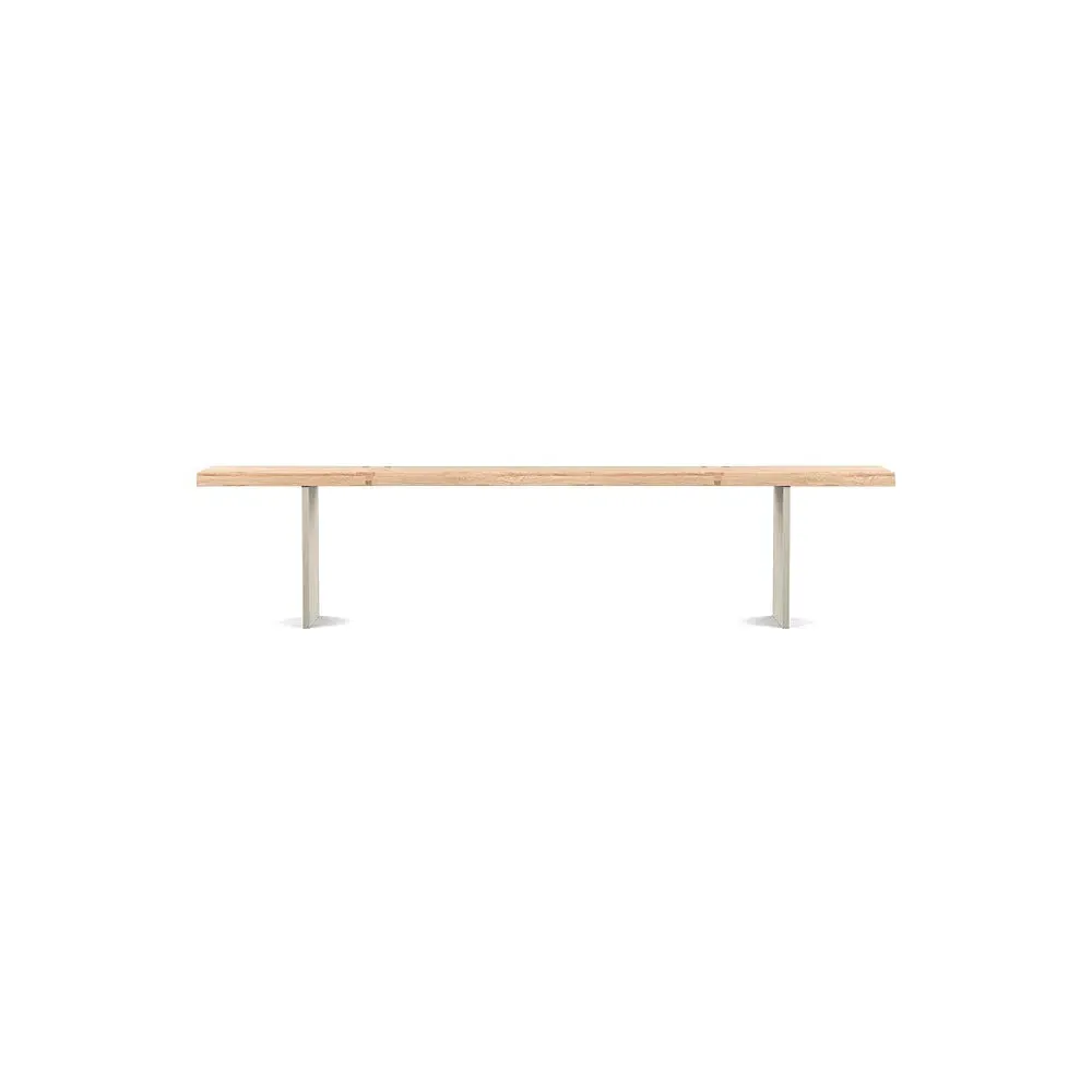 Dining Bench with Steel Legs - Oak, Wood