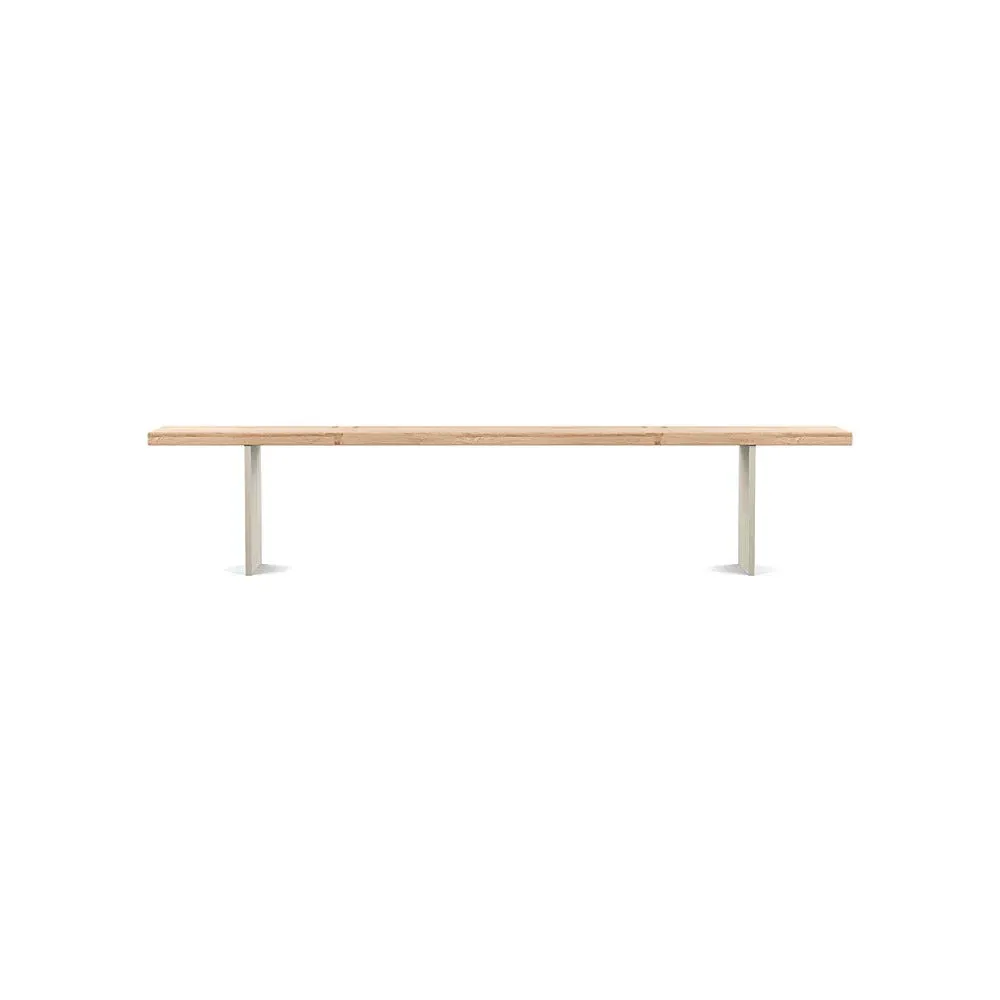 Dining Bench with Steel Legs - Oak, Wood
