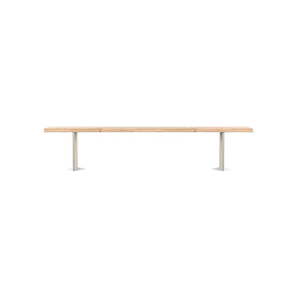 Dining Bench with Steel Legs - Oak, Wood