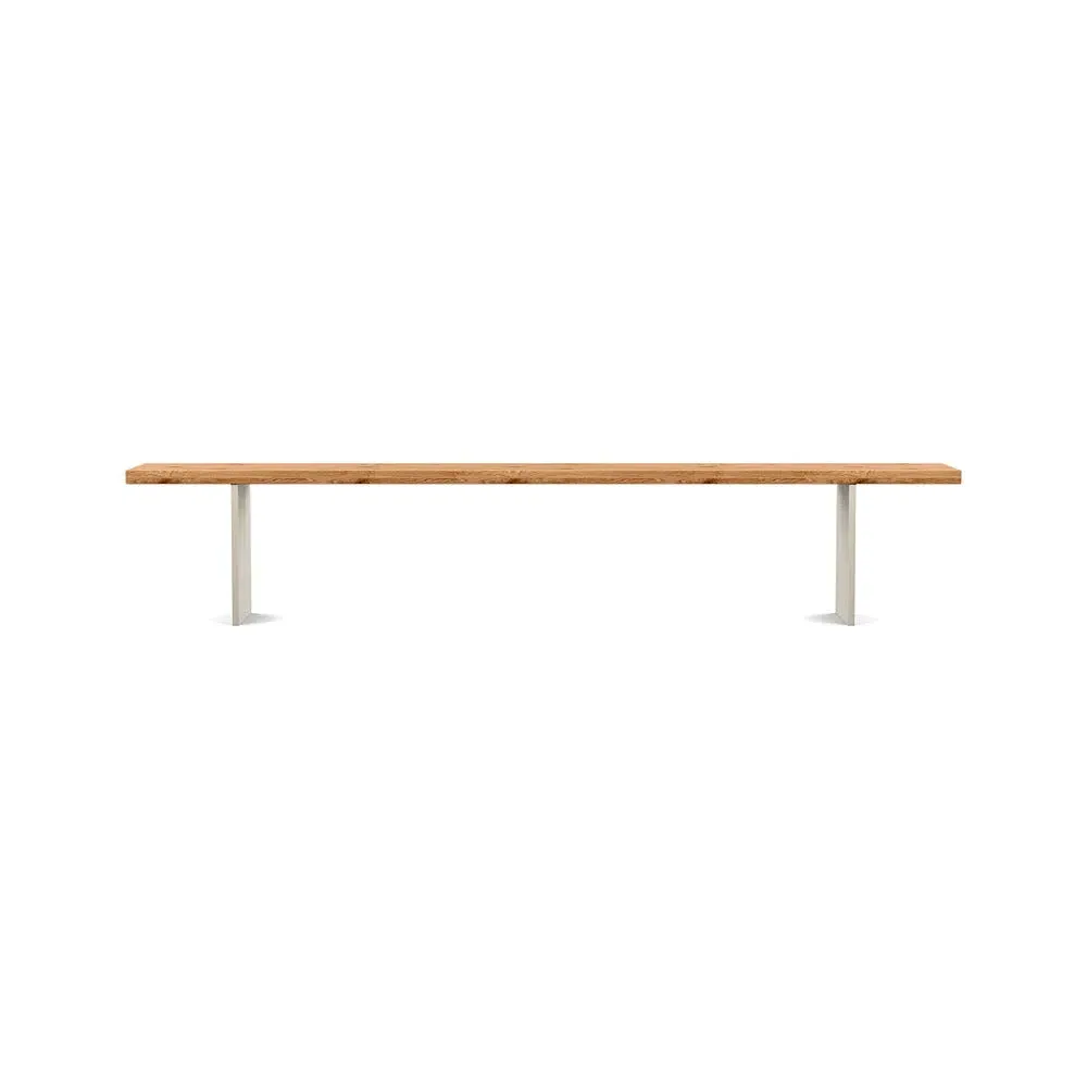 Dining Bench with Steel Legs - Oak, Wood