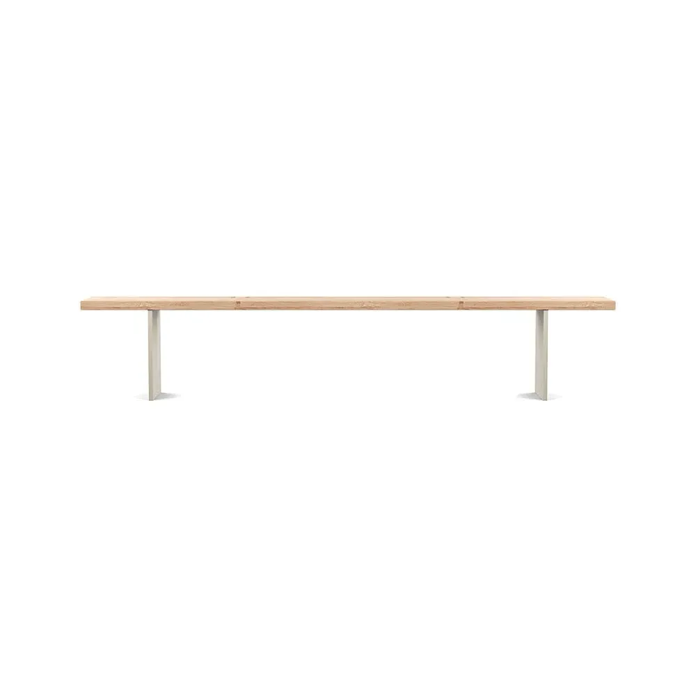 Dining Bench with Steel Legs - Oak, Wood