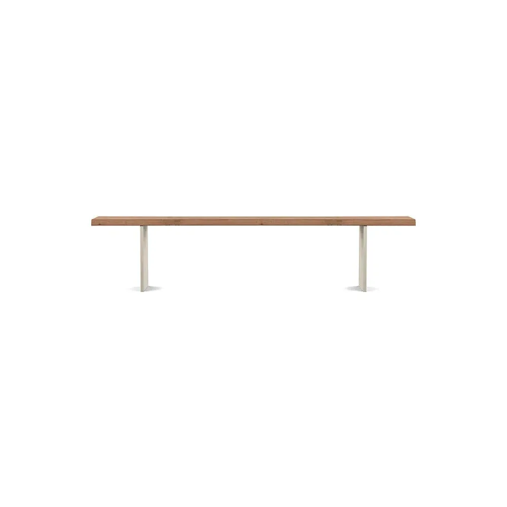 Dining Bench with Steel Legs - Smoked Oak, Wood