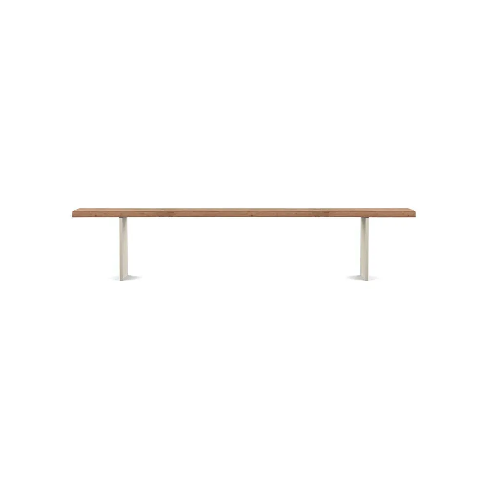 Dining Bench with Steel Legs - Smoked Oak, Wood
