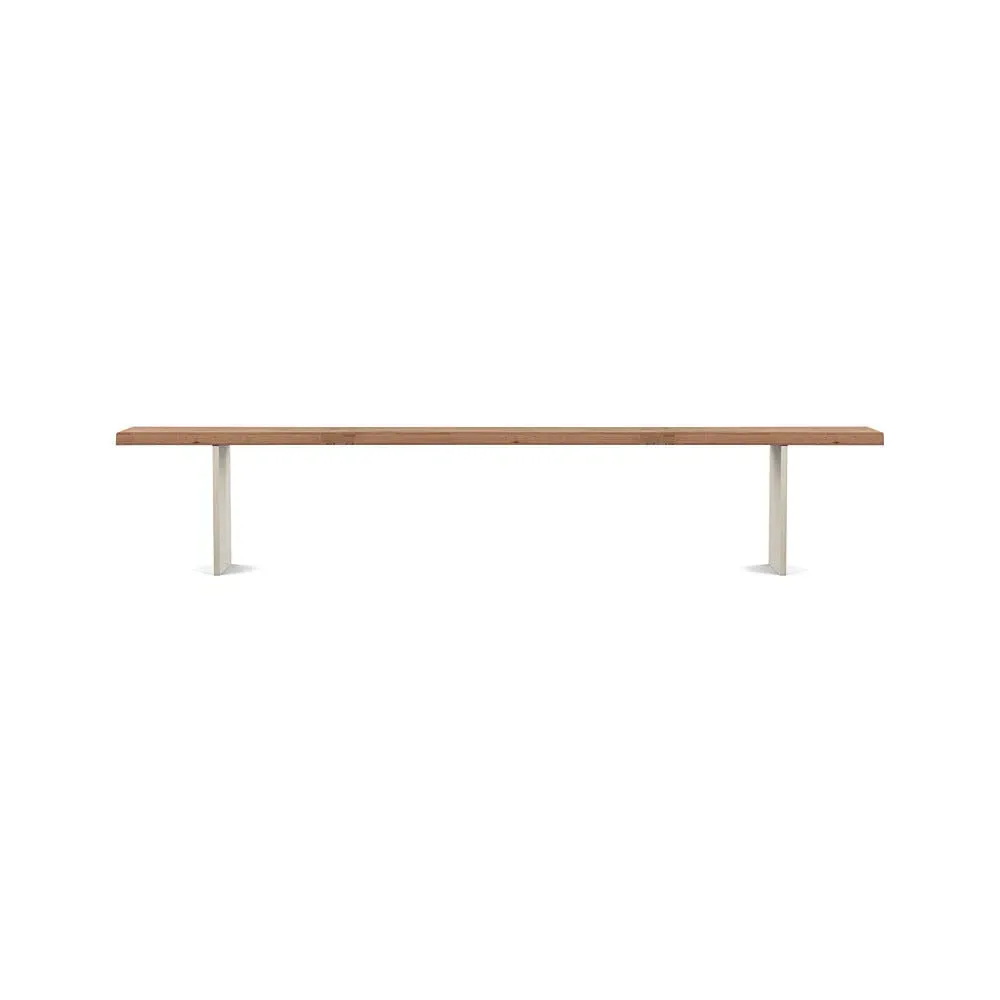 Dining Bench with Steel Legs - Smoked Oak, Wood