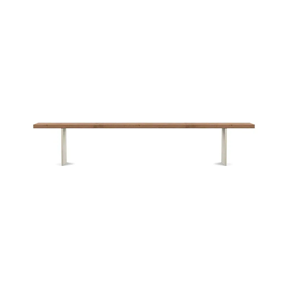 Dining Bench with Steel Legs - Smoked Oak, Wood