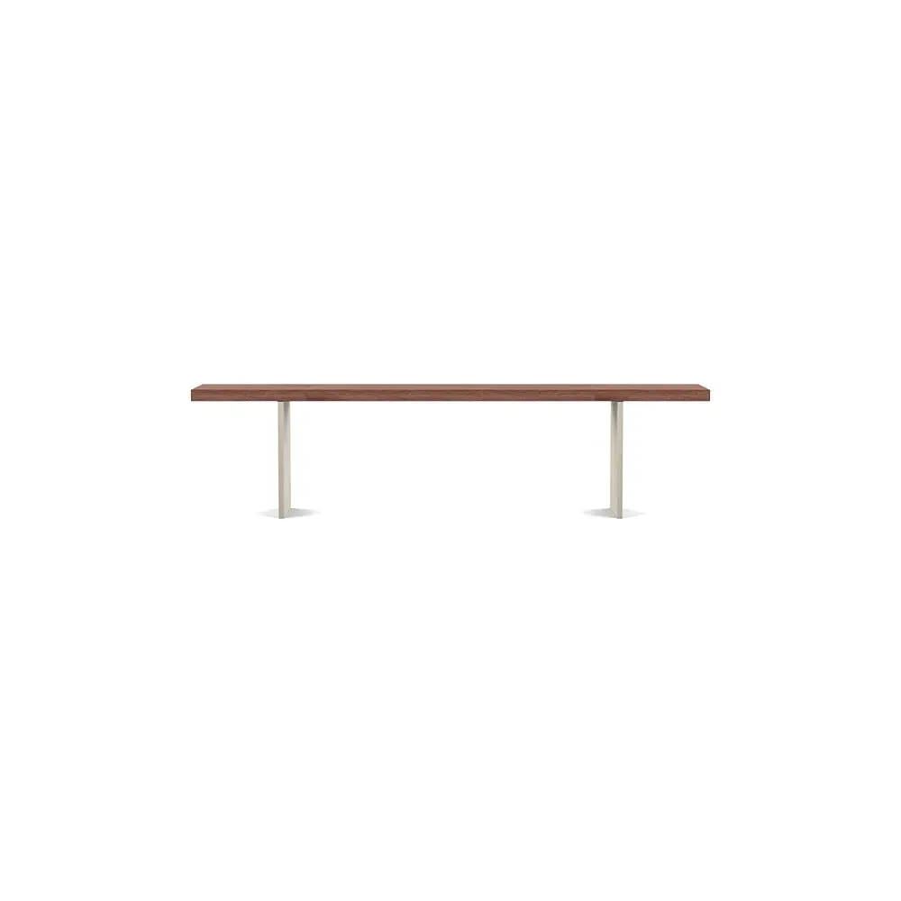 Dining Bench with Steel Legs - Walnut, Wood