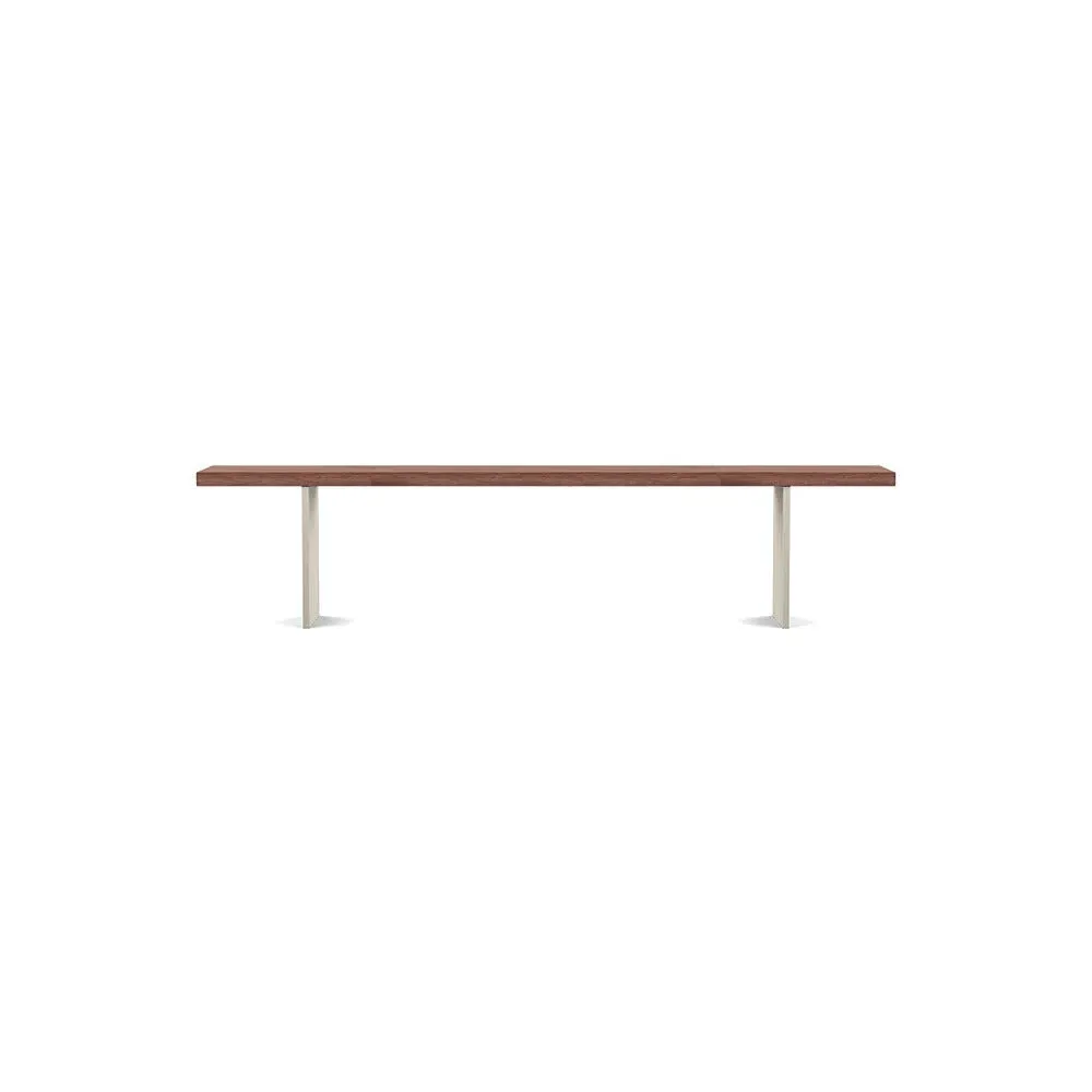 Dining Bench with Steel Legs - Walnut, Wood