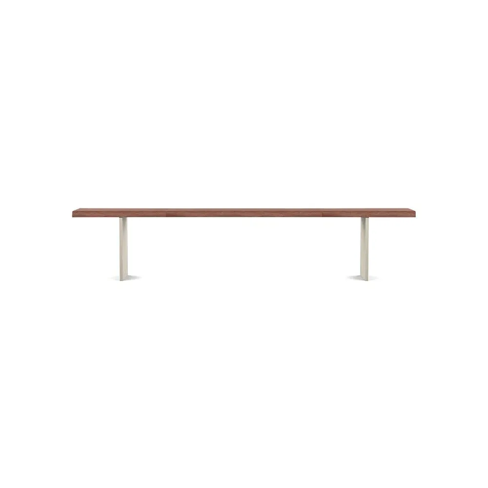 Dining Bench with Steel Legs - Walnut, Wood