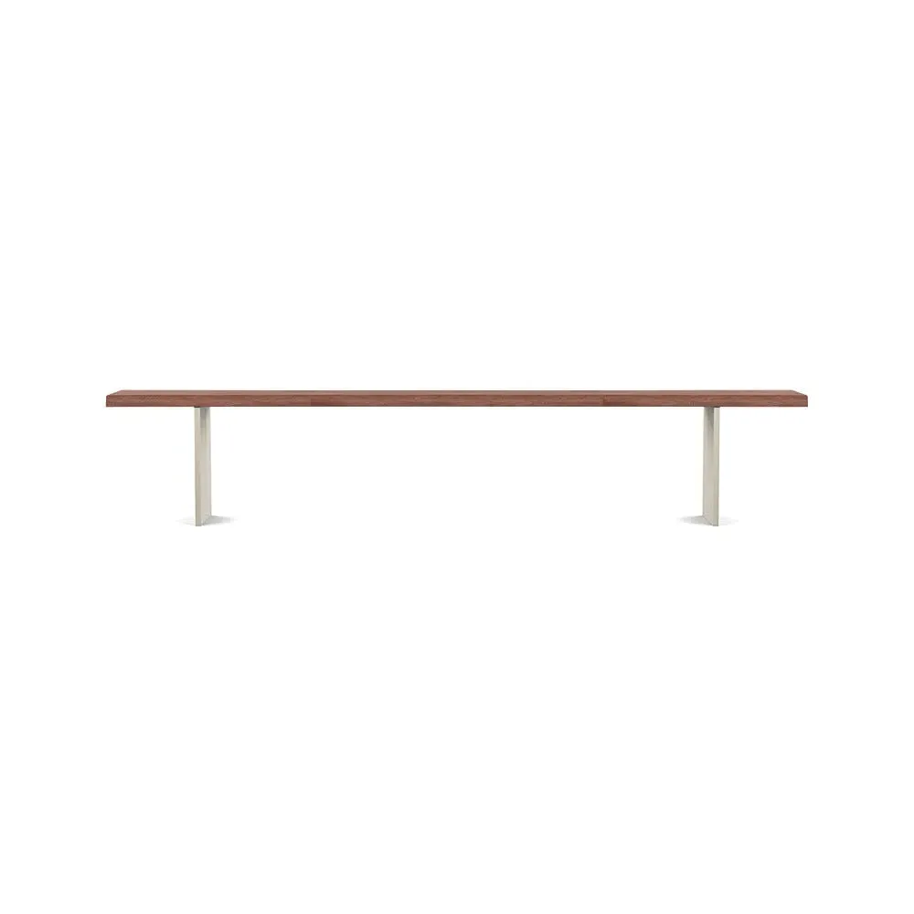 Dining Bench with Steel Legs - Walnut, Wood