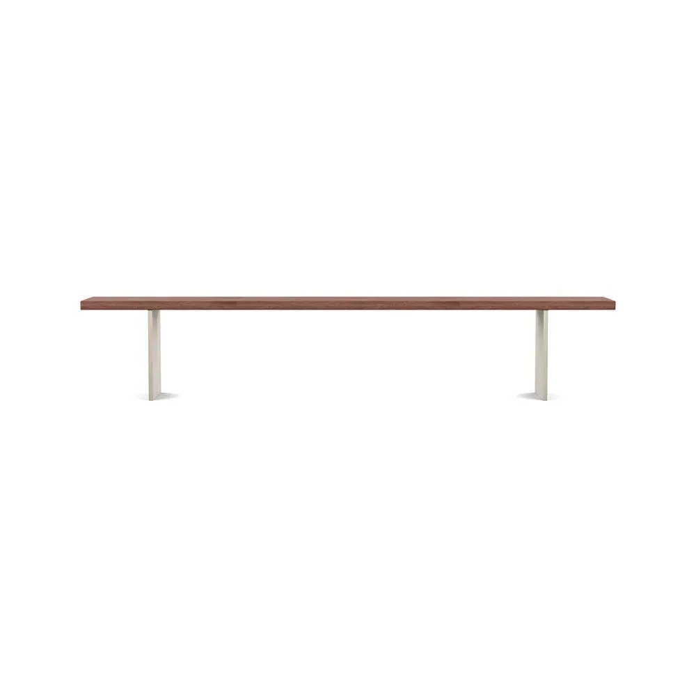 Dining Bench with Steel Legs - Walnut, Wood