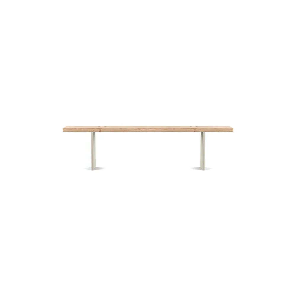 Dining Bench with Steel Legs - White Oak, Wood