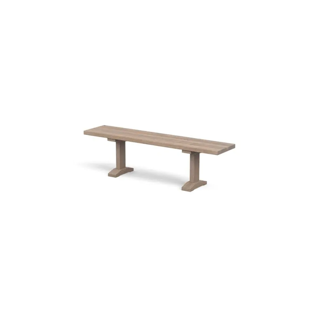 Dining Bench with Straight Edge - Grey, Oak