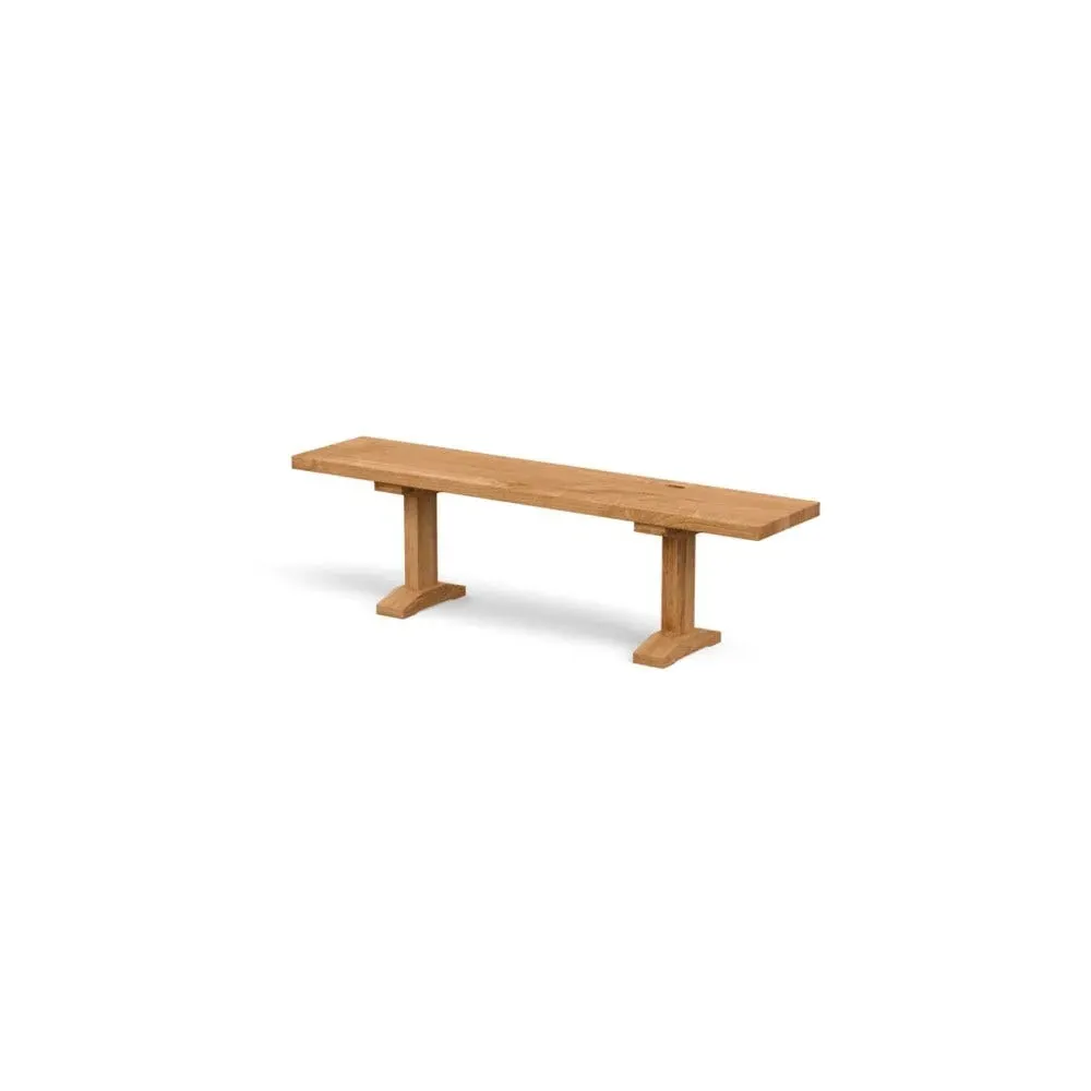 Dining Bench with Straight Edge - Natural, Oak