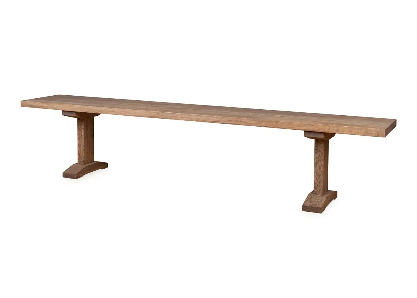 Dining Bench with Straight Edge - Smoked, Oak
