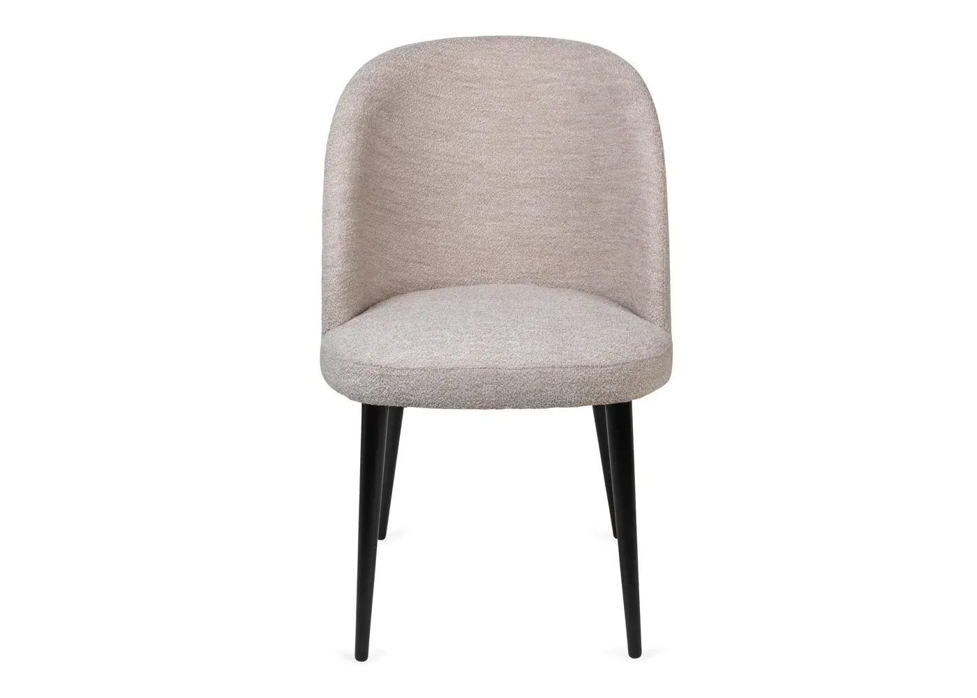 Dining Chair with Black Legs - Cream, Boucle image