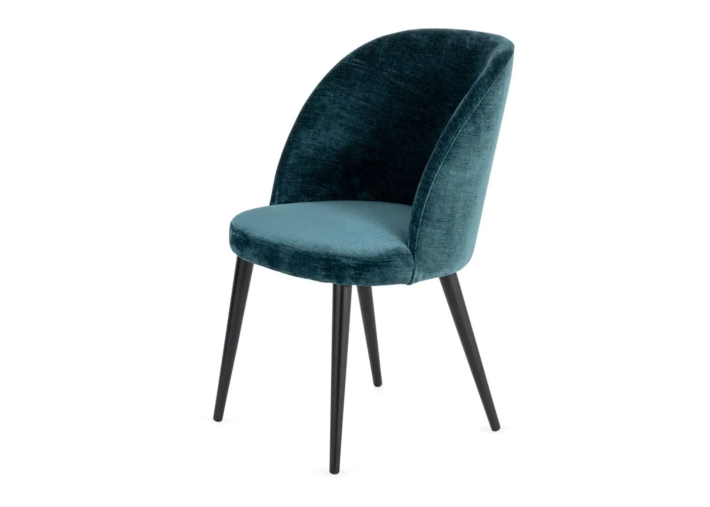 Dining Chair with Curved Back - Teal, Fabric