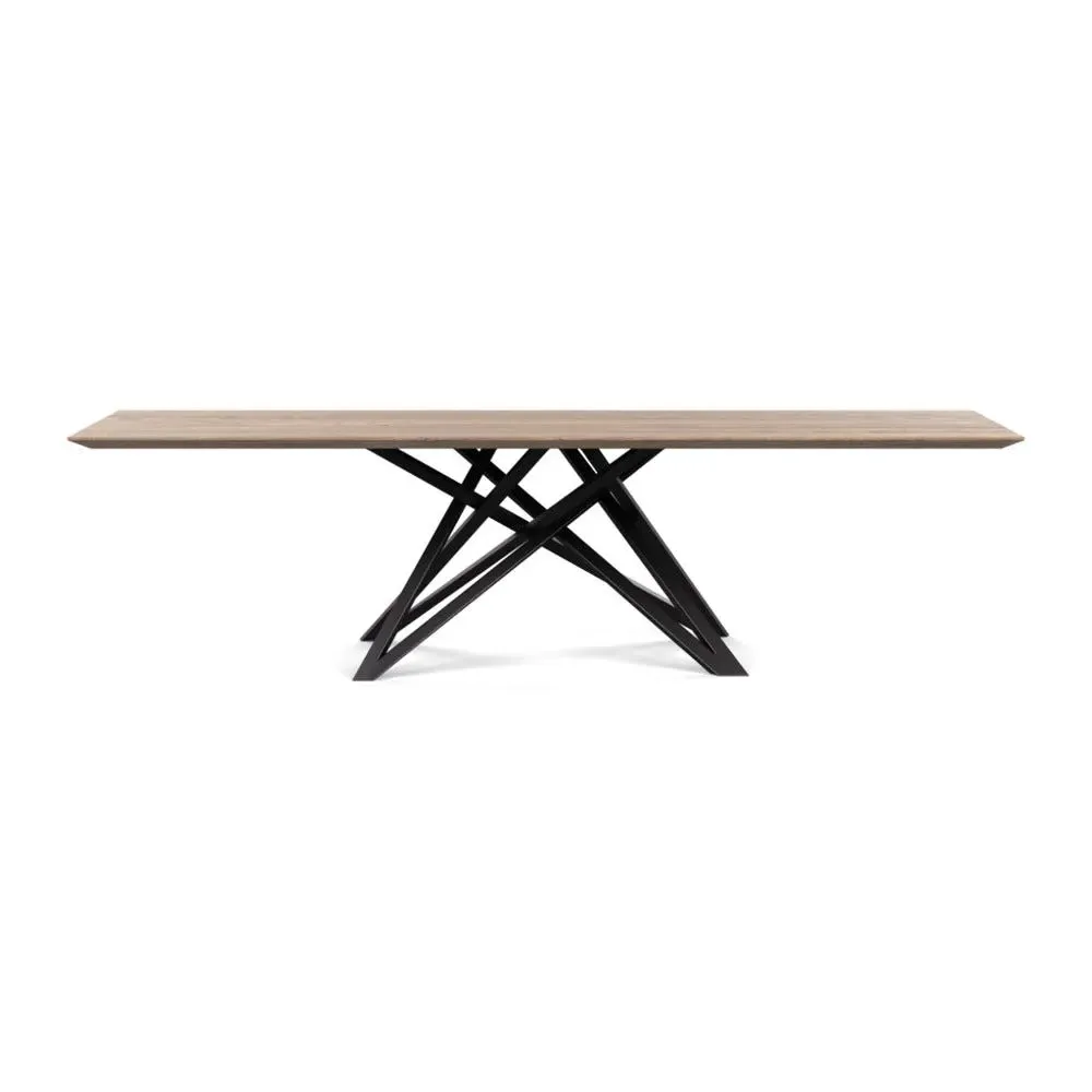 Dining Table Chamfered Edge - Grey, Oiled Oak