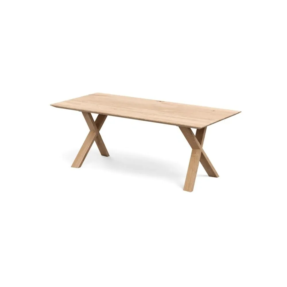 Dining Table Chamfered Edge - Light Wood, Oak image
