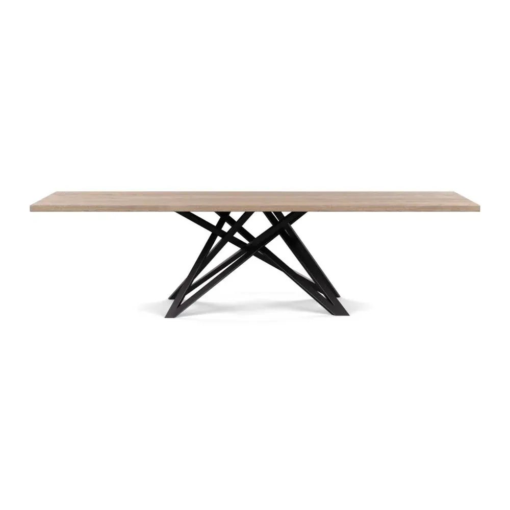 Dining Table Straight Edge - Grey, Oiled Oak