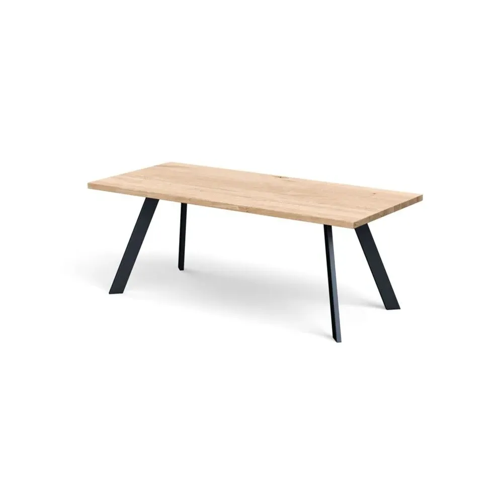 Dining Table Straight Edge - White, Oak