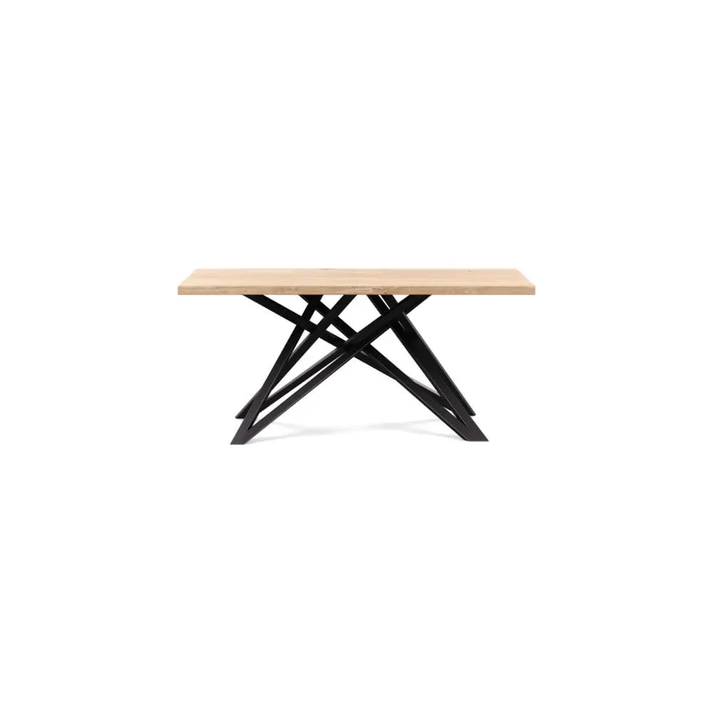 Dining Table Straight Edge - White, Oiled Oak