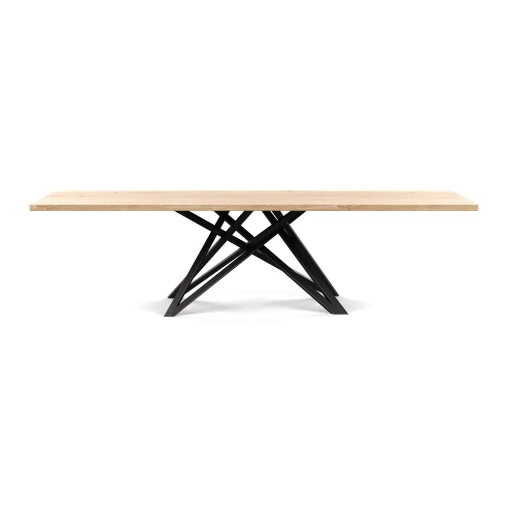 Dining Table Straight Edge - White, Oiled Oak