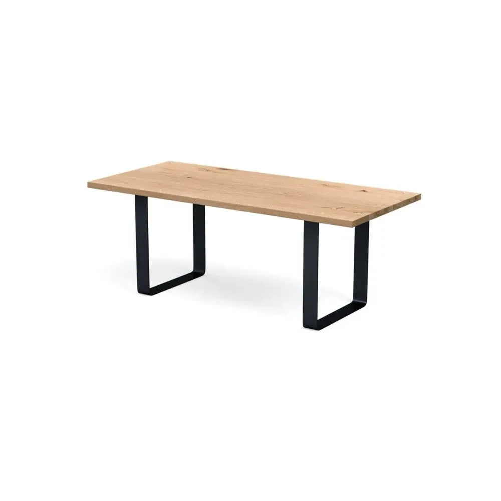 Dining Table with Metal Frame - Blonde Oak image