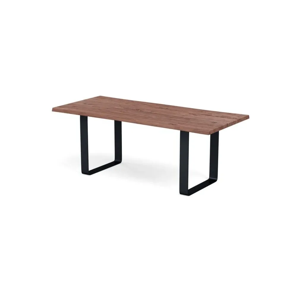 Dining Table with Metal Frame - Walnut