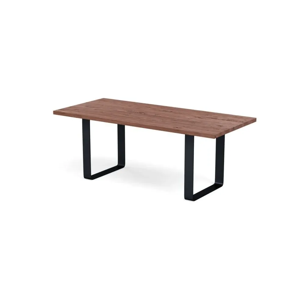 Dining Table with Metal Frame - Walnut