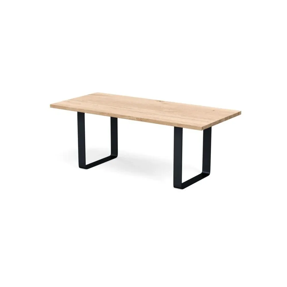 Dining Table with Metal Frame - White Oak
