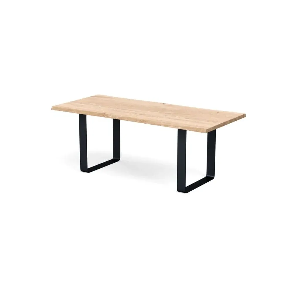 Dining Table with Metal Frame - White Oak