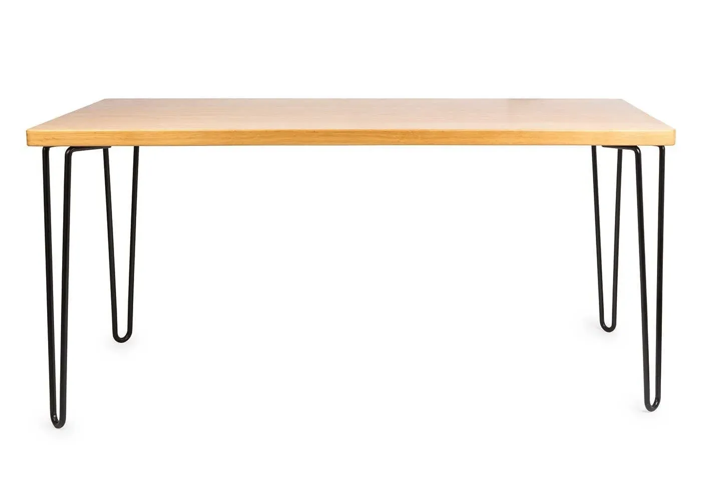 Dining Table with Metal Legs - Light Wood, Oak image