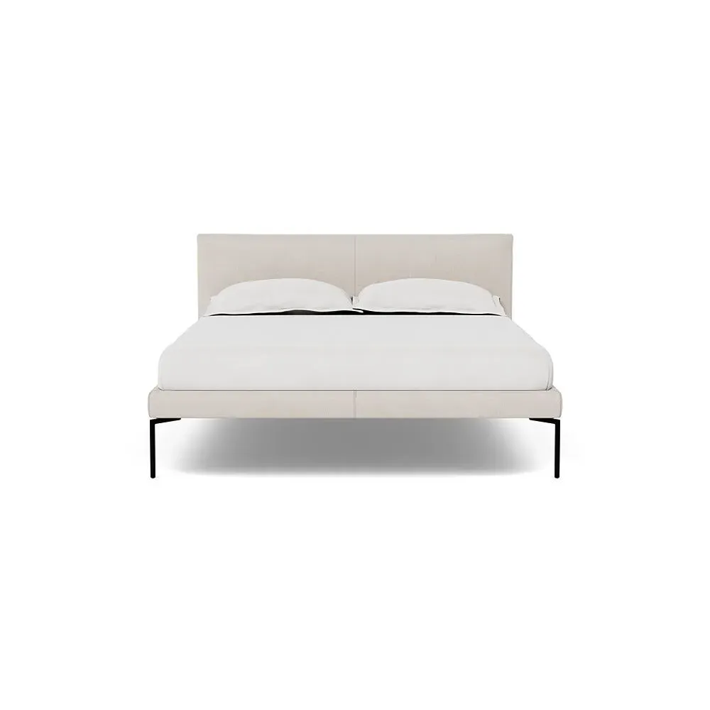 Double Bed with Curved Headboard - Natural, Cotton