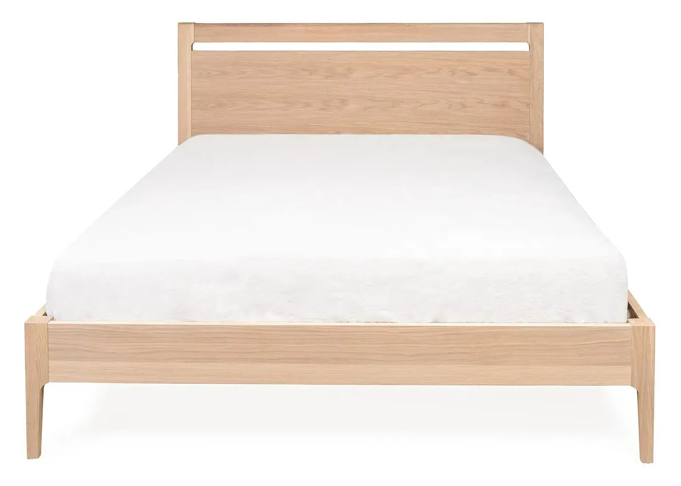 Double Bed with Headboard - Light Wood, Oak image