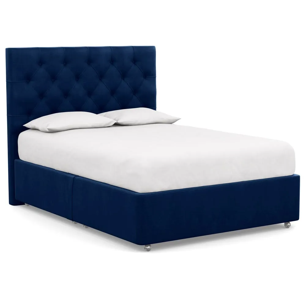 Double Divan Base - Blue, Cotton