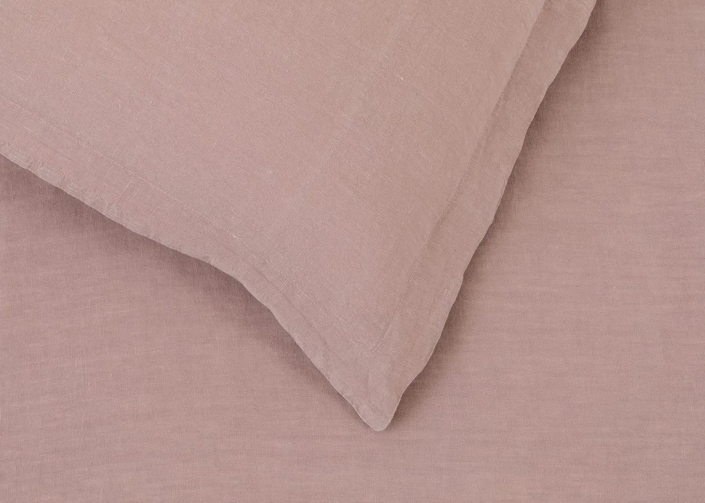Double Duvet Cover - Dusky Pink, Linen