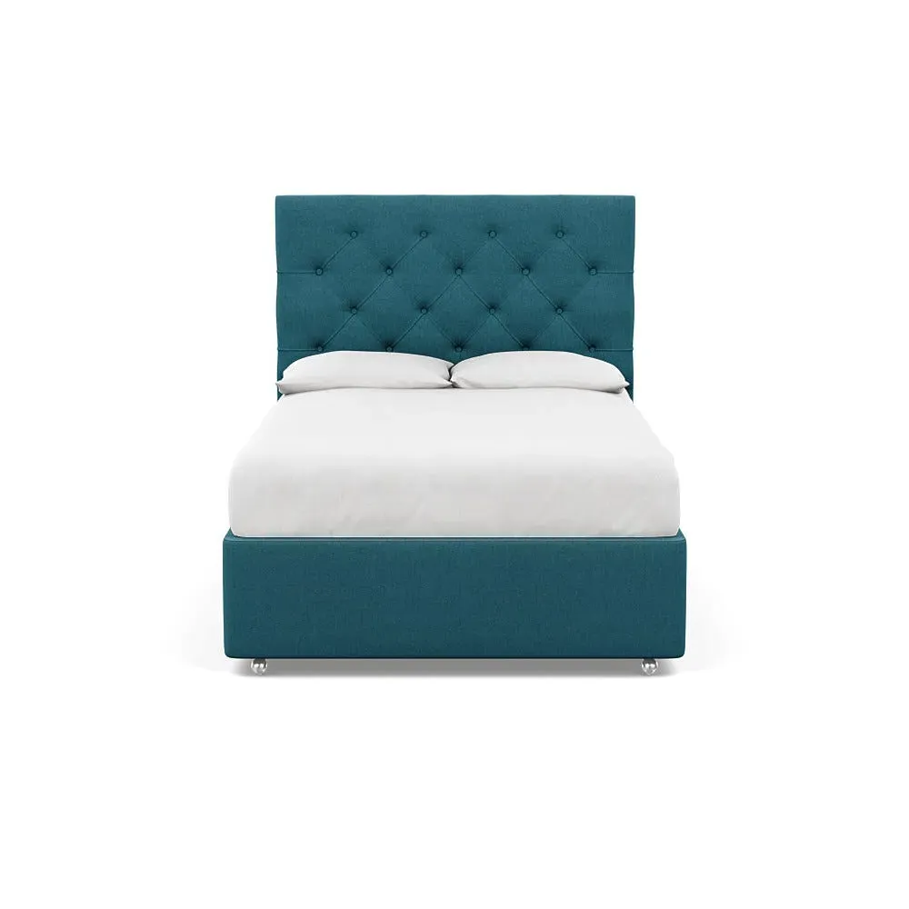Double Headboard with Storage - Blue, Cotton
