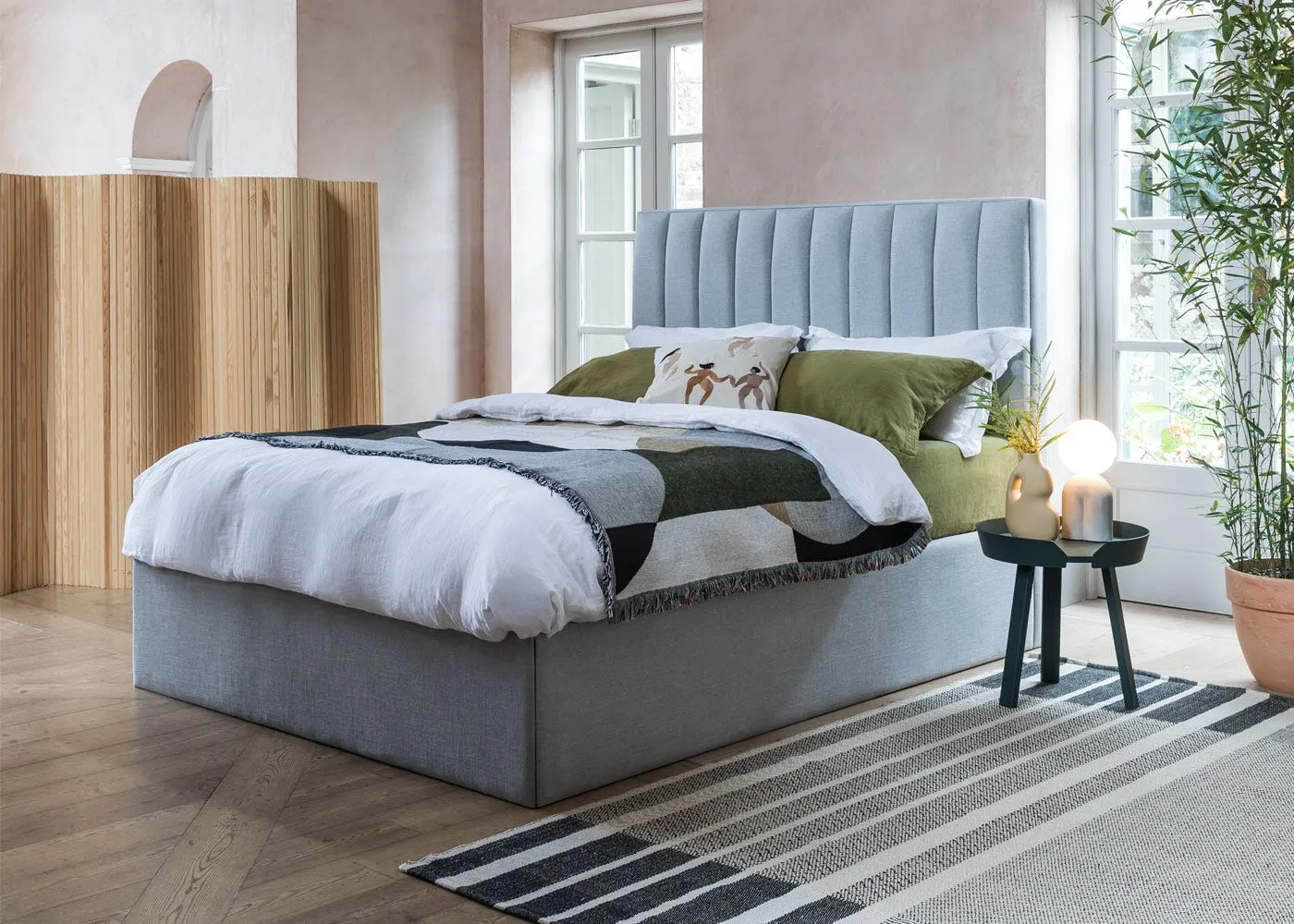 Double Headboard with Storage - Green, Cotton