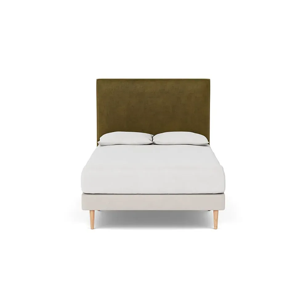Double Headboard with Storage - Green, Velvet