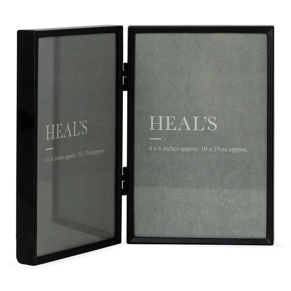 Double Photo Frame with Stand - Black, Glass image