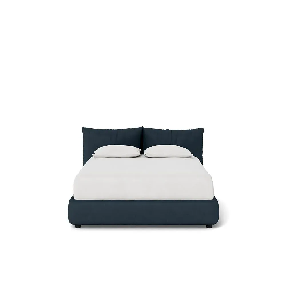 Double Pillow Bed - Blue, Cotton image