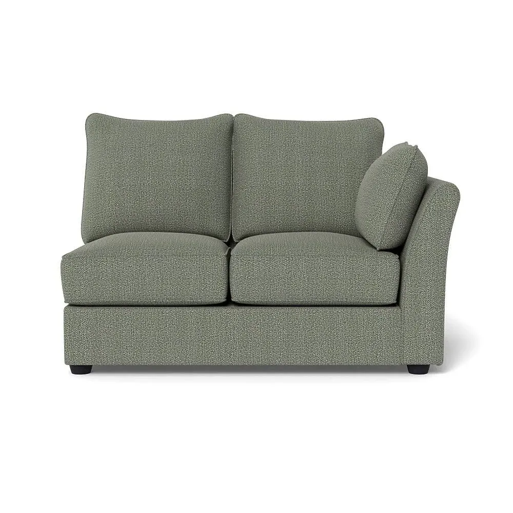 Double Unit LHF Sofa - Grey, Boucle Tweed