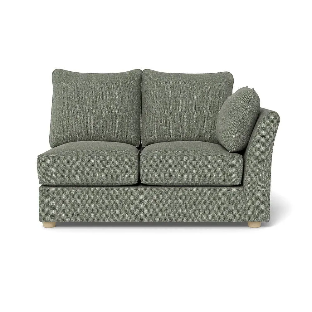 Double Unit LHF Sofa - Grey, Boucle Tweed