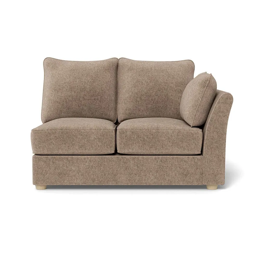 Double Unit LHF Sofa - Natural, Boucle Velvet