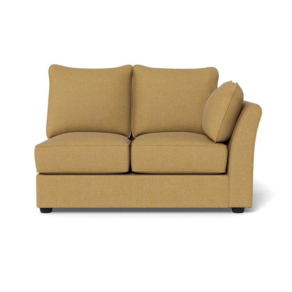 Double Unit LHF Sofa - Yellow, Boucle Tweed