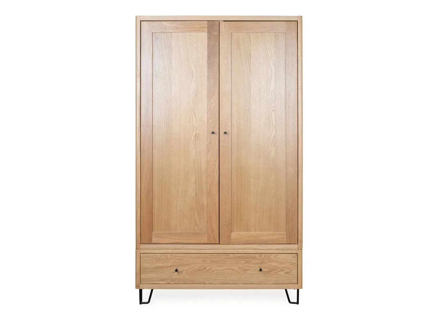 Double Wardrobe with Recessed Panels - Oak image