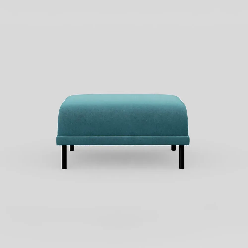 Footstool - Blue, Velvet