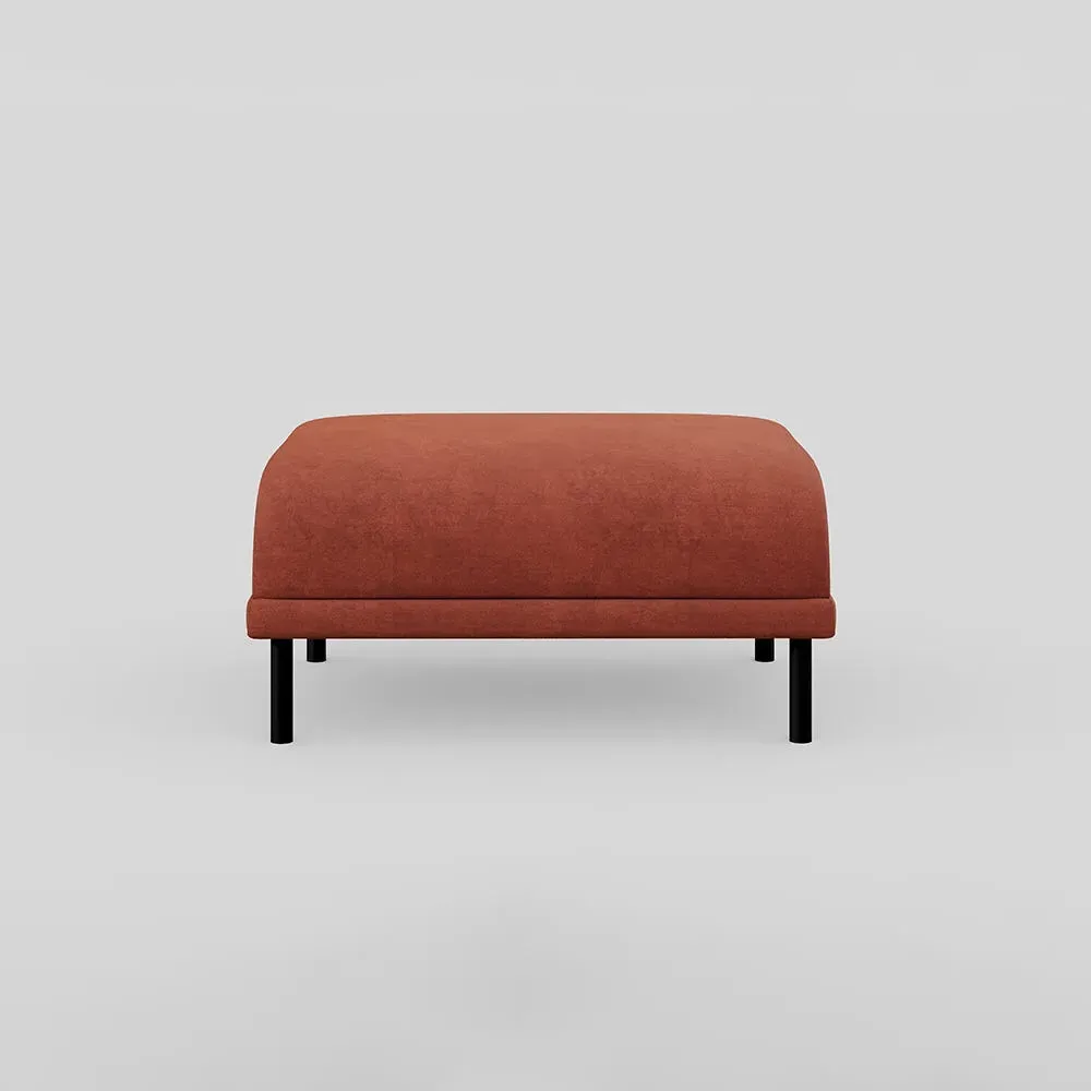 Footstool - Orange, Smart Luxe Velvet
