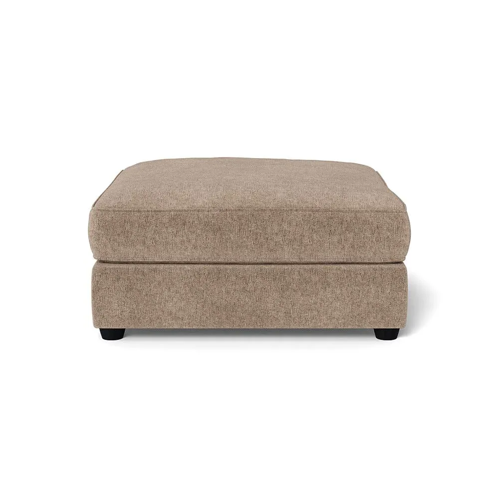 Footstool with Beech Legs - Black, Boucle Velvet
