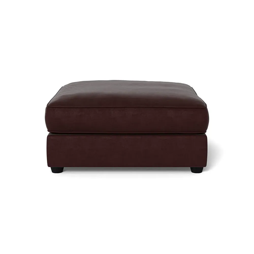 Footstool with Beech Legs - Brown, Luxe Velvet